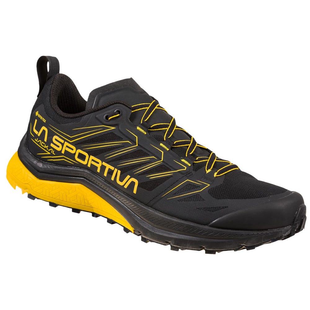 La Sportiva Jackal GTX Men's Trail Running Shoes - Black/Yellow - AU-328916